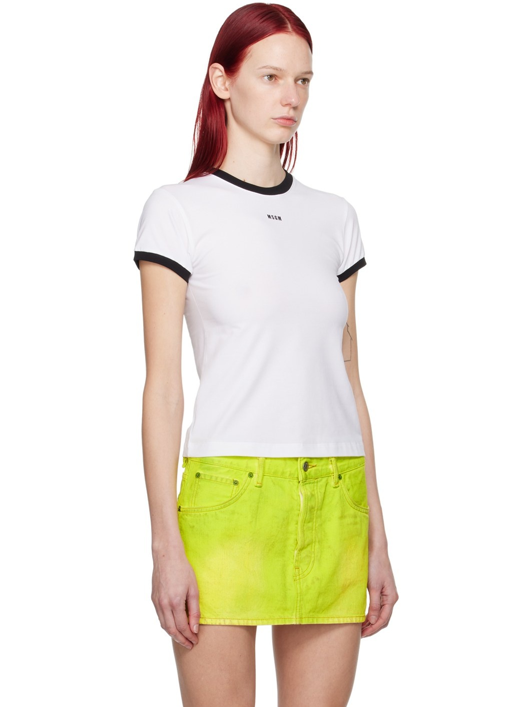 White Contrast T-Shirt - 2