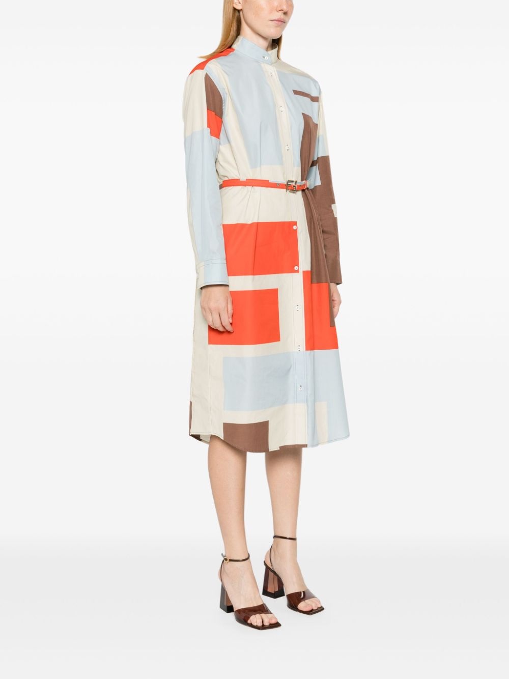 FF Puzzle-print cotton shirt dress - 3