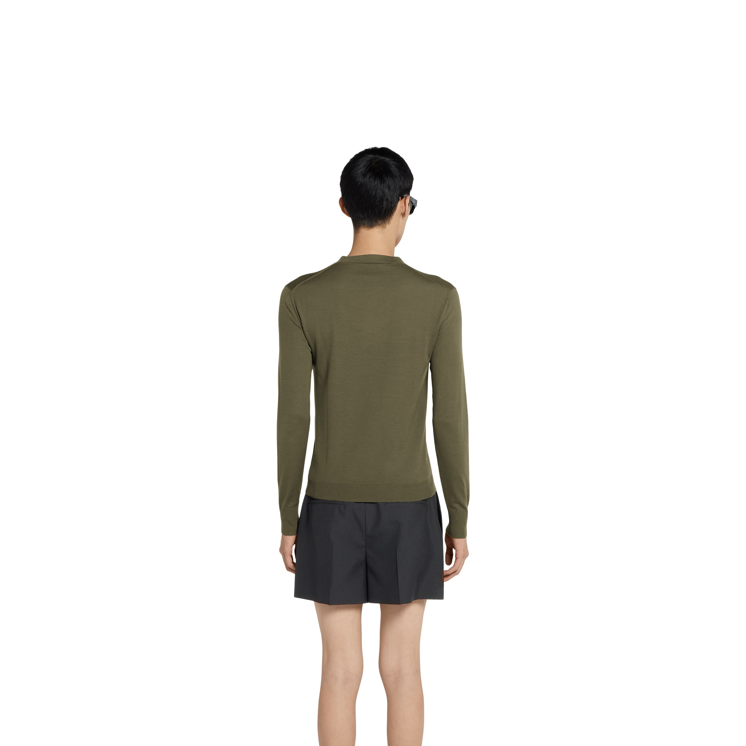 Fine wool knit cardigan with intarsia - 4