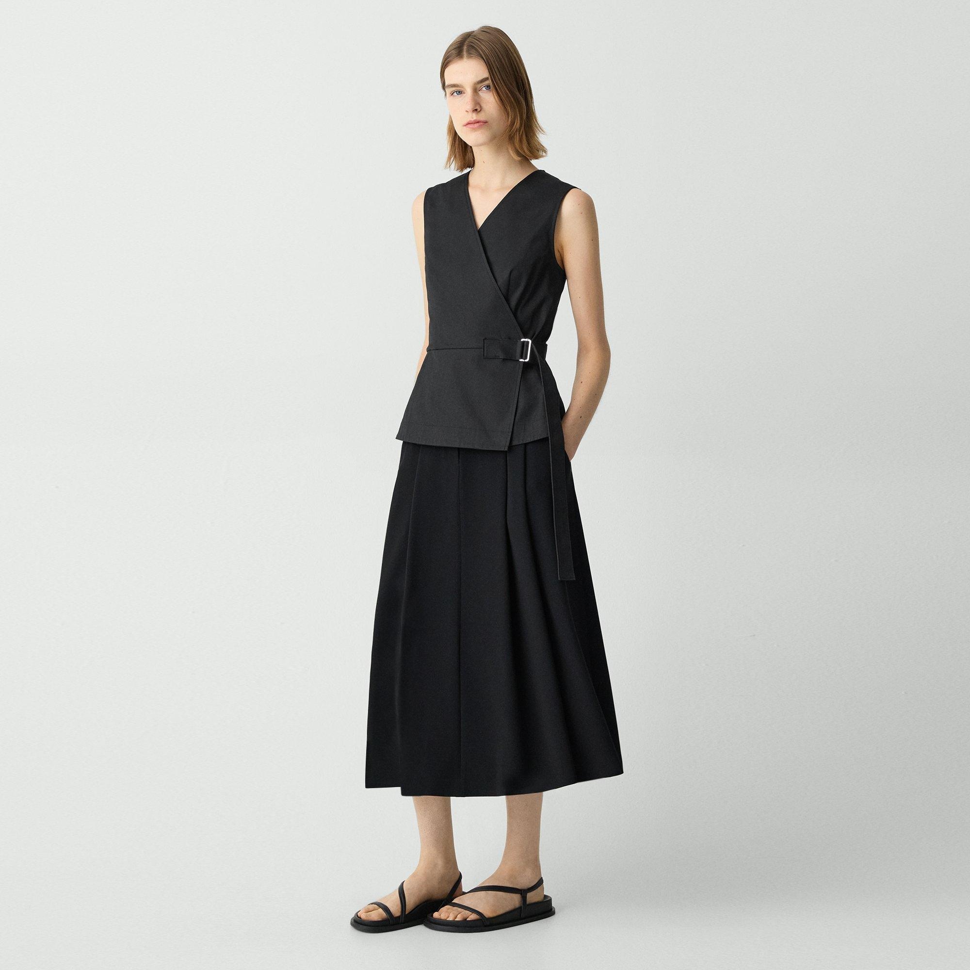 Sleeveless Wrap Top in Cotton Chino - 6