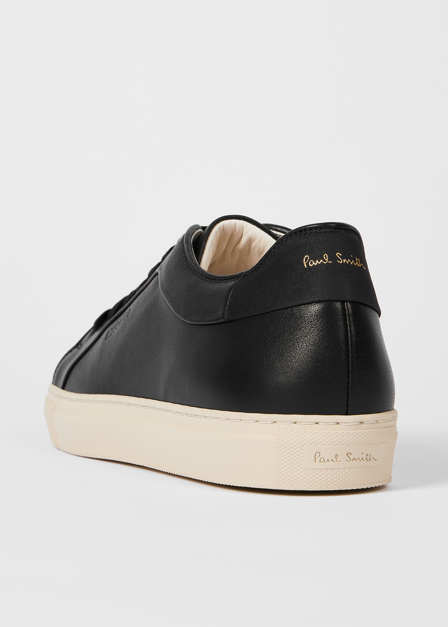 Black Leather 'Basso' Trainers With Cream Soles - 4