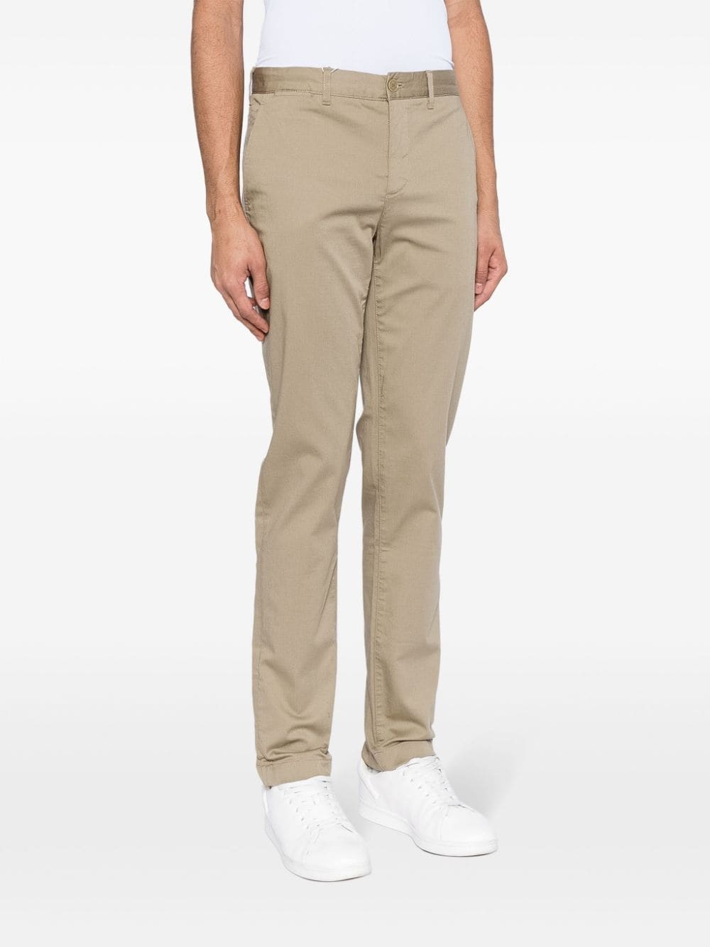 logo-patch slim-fit trousers - 3