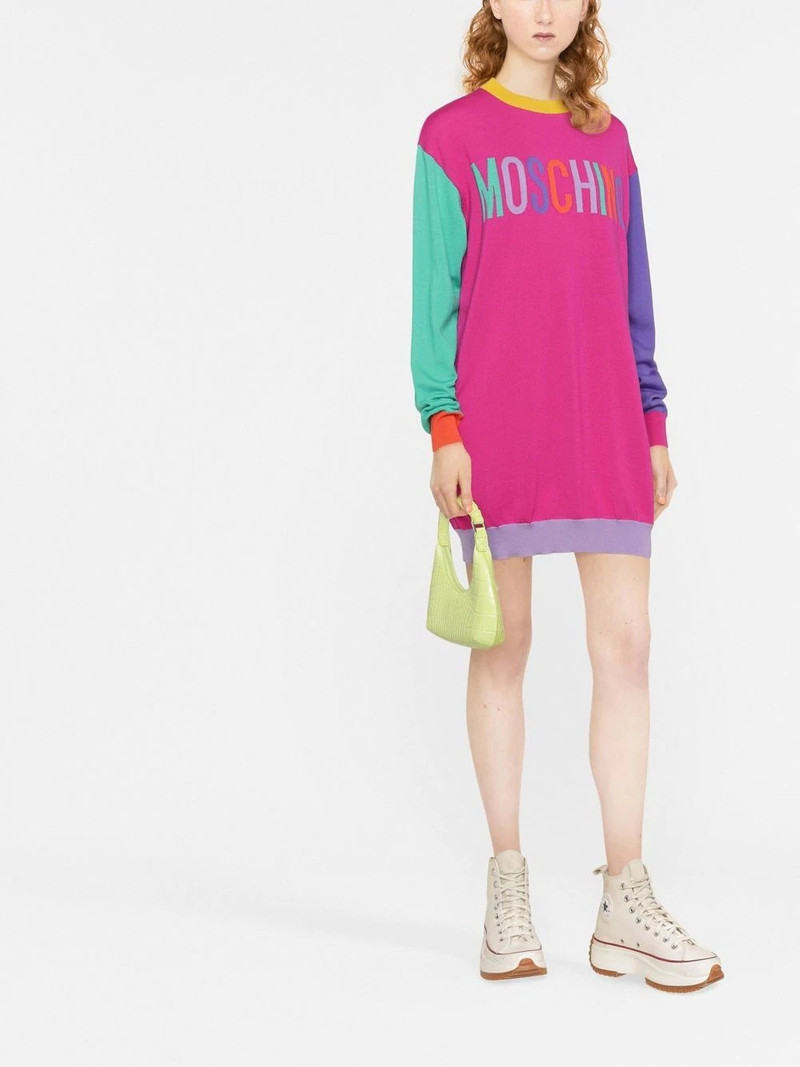Moschino logo-intarsia jumper dress outlook