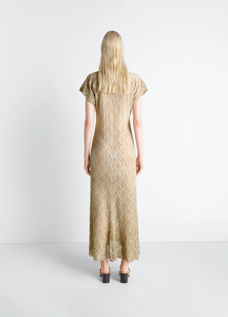 LONG FOULARD DRESS IN GD LACE 6