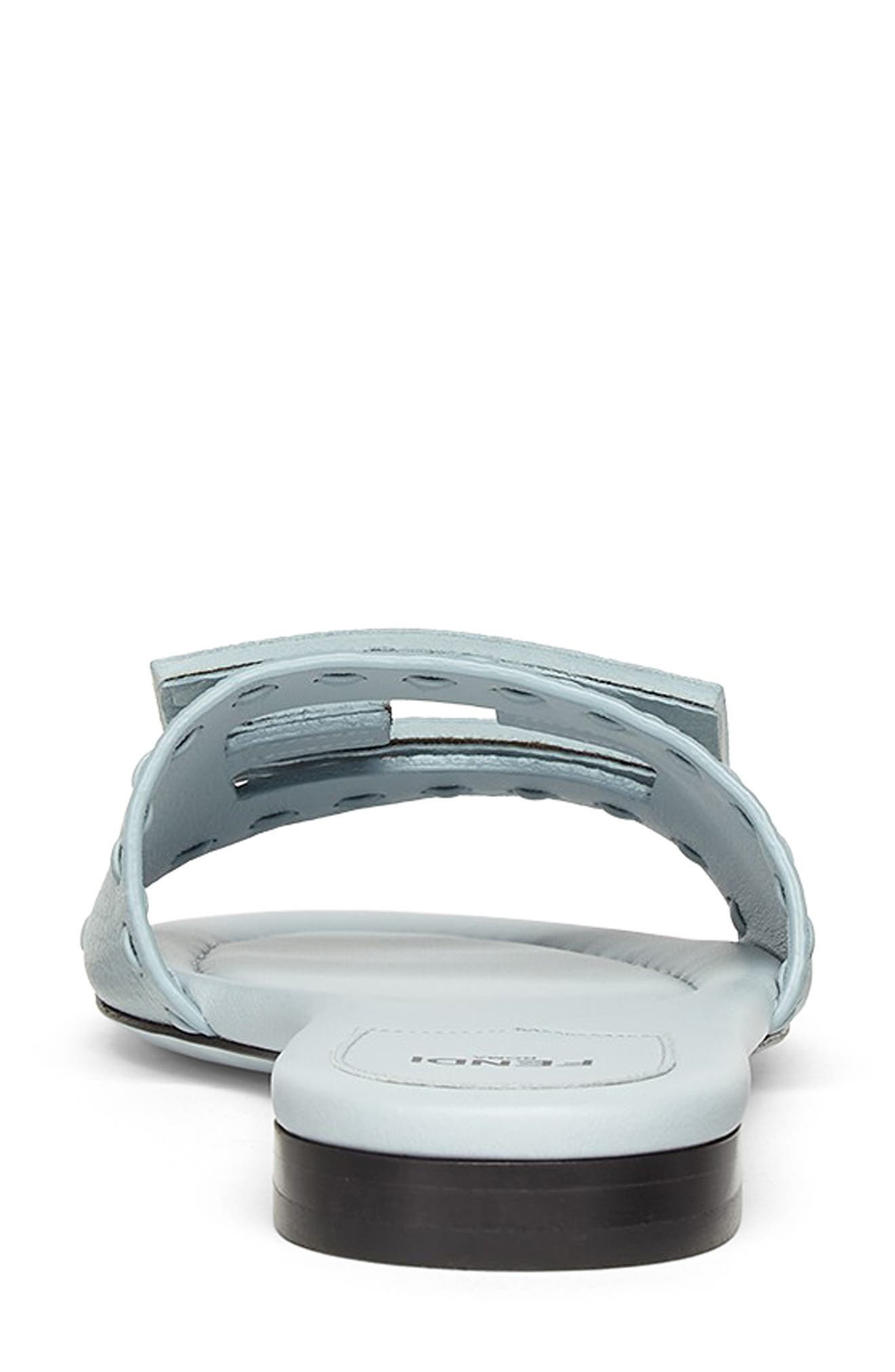 Fendi Signature Slide Sandal in Light Blue at Nordstrom - 4