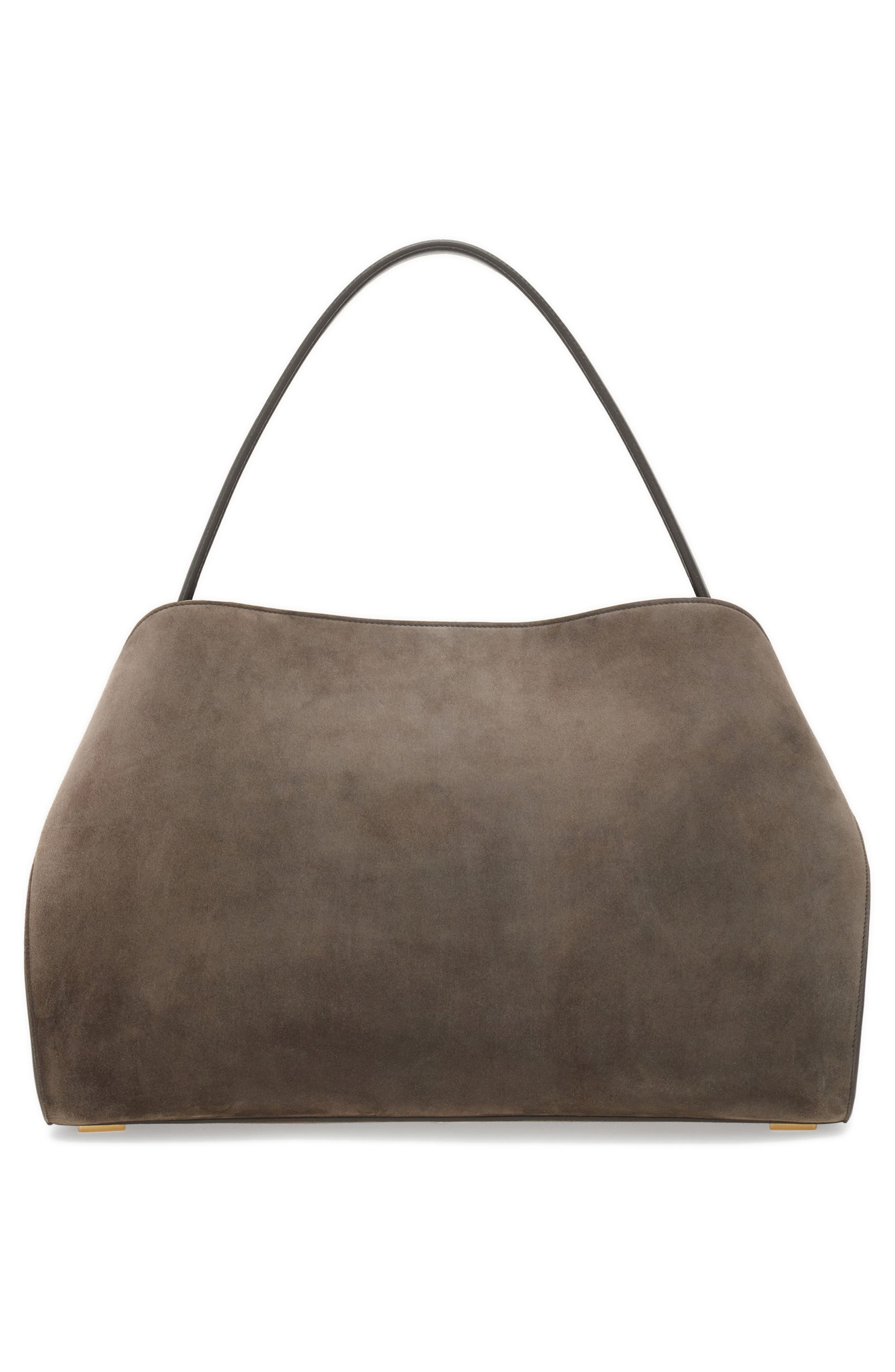 FERRAGAMO Medium Hug Suede Shoulder Bag in Concrete at Nordstrom - 4