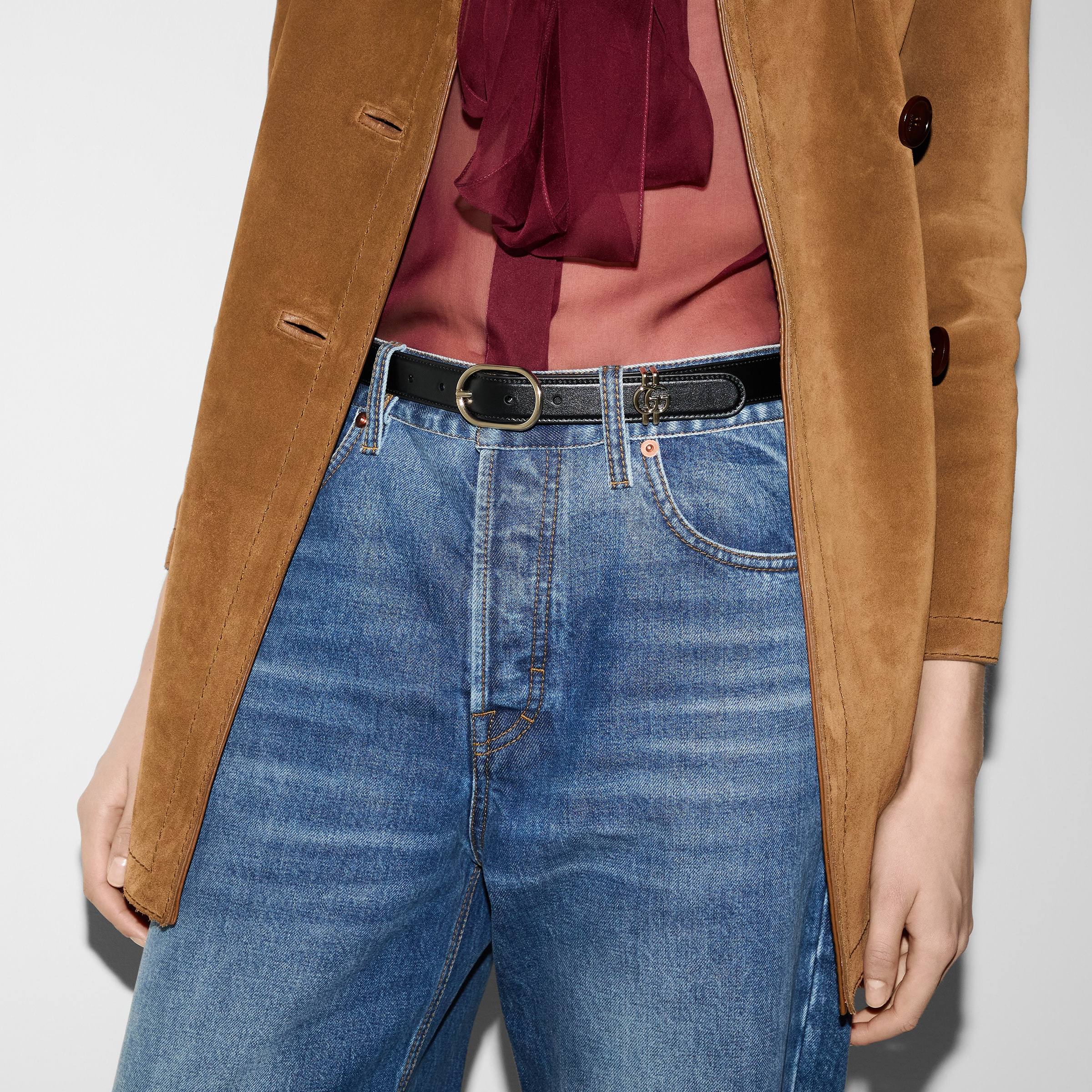 Belt with oval buckle - 3