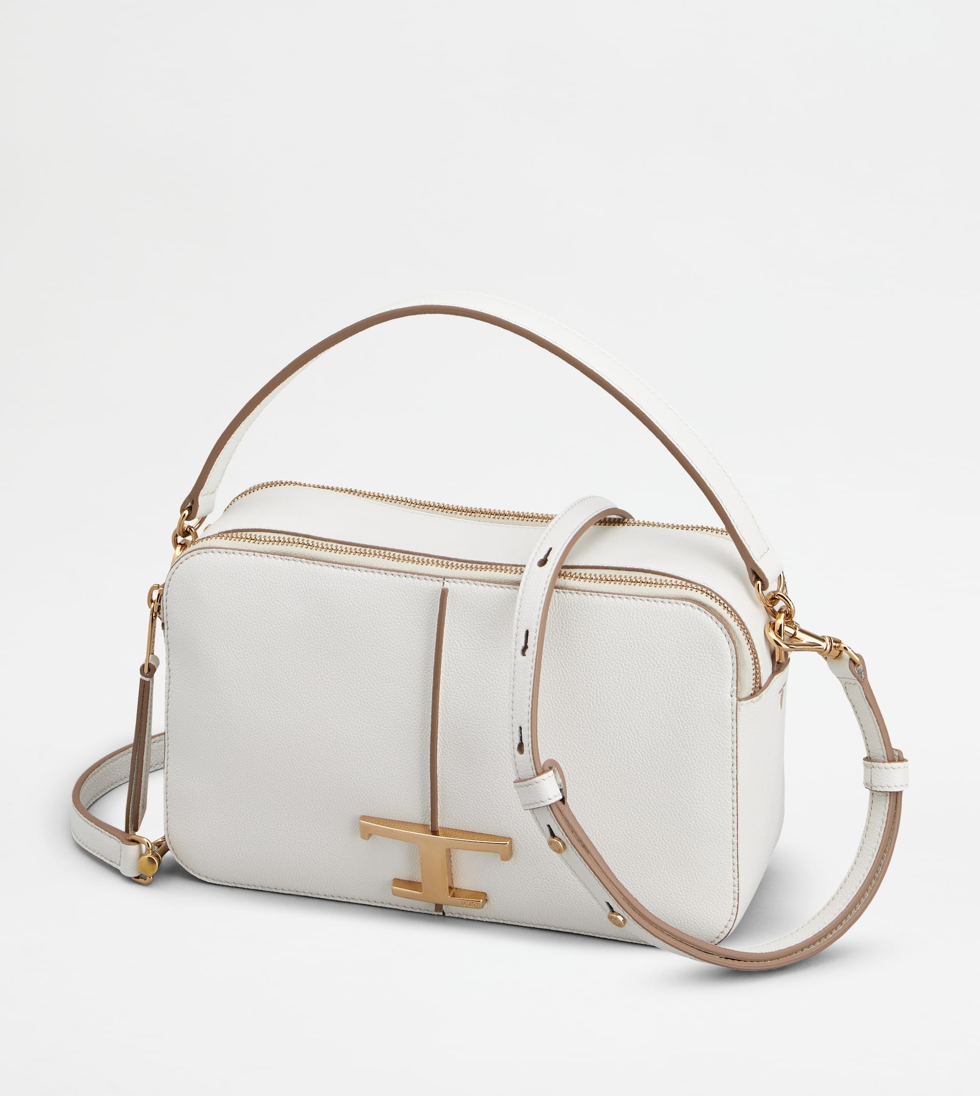 T TIMELESS CAMERA BAG IN LEATHER SMALL - WHITE - 9