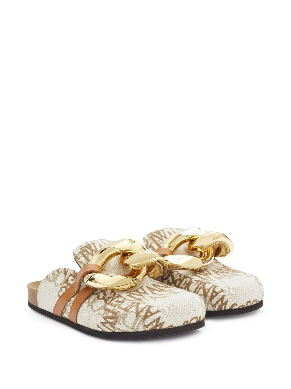 Chain logo grid mules - 2