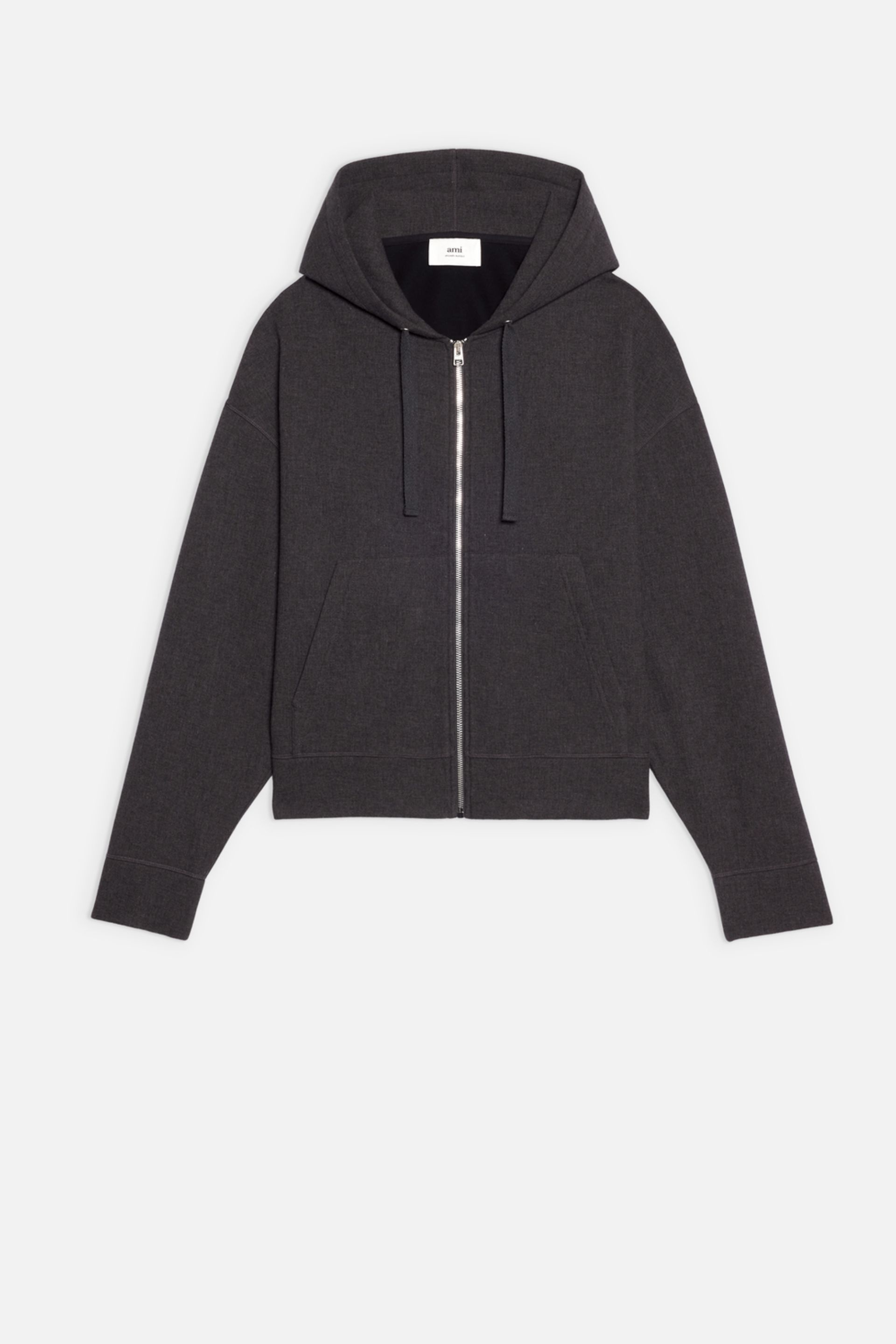 Wool Viscose Zipped Hooded Jacket - 1