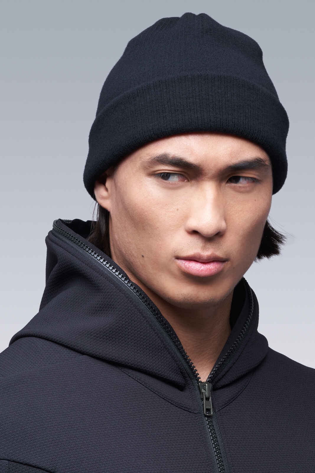 H1-KR Reversible Cashmere Hat Black - 7