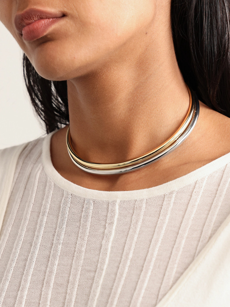 ROXANNE ASSOULIN The Tubular Set Of Two Gold And Silver-tone Necklaces outlook
