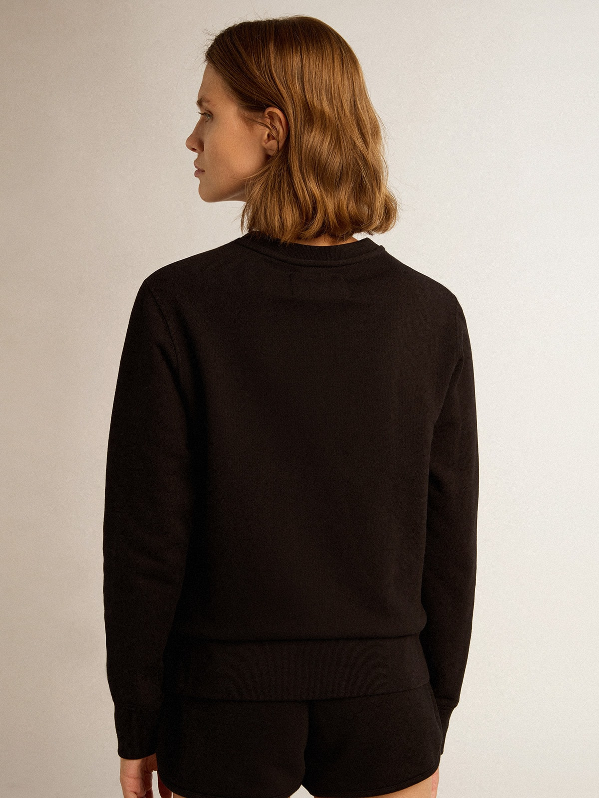 Black Athena Star Collection sweatshirt with tone-on-tone star on the front - 4