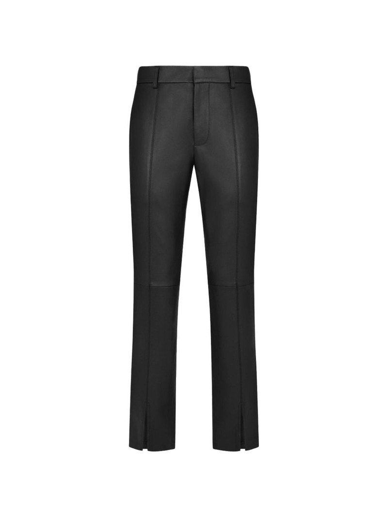 Smiley panelled leather trousers 1