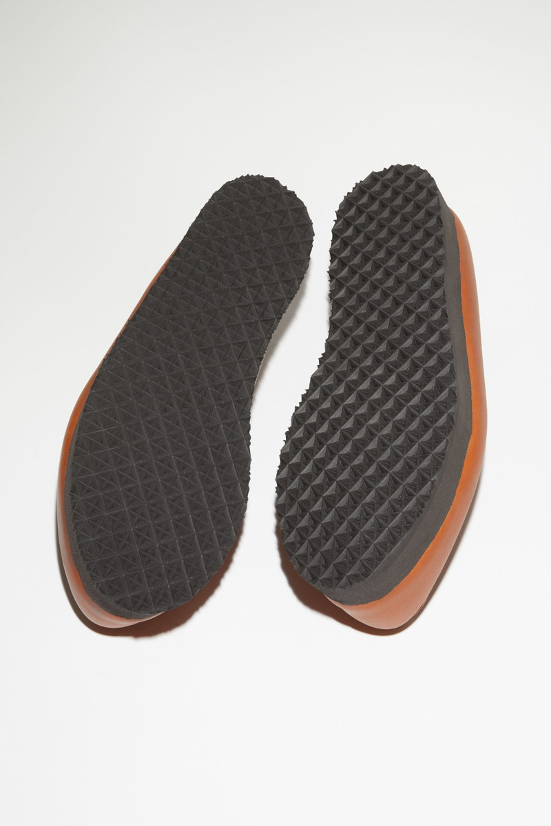 Leather slip-on shoes - Cognac brown 4