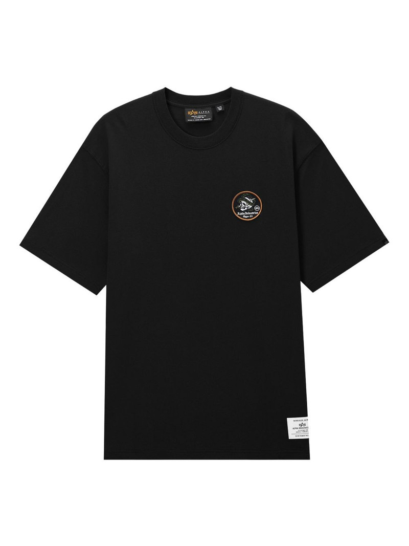 skull-patch cotton T-shirt 1