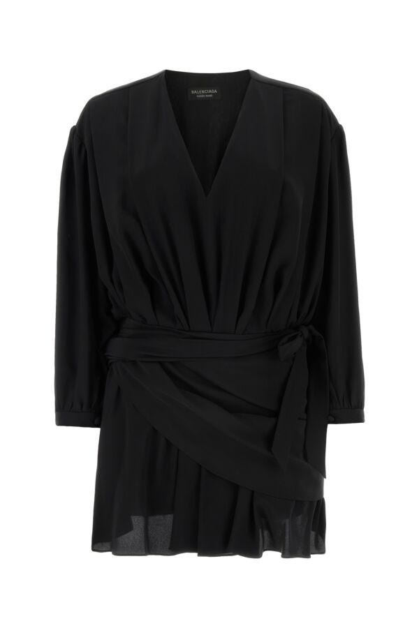 ワンピース BALENCIAGA BLACK CREPE MINI DRESS BALENCIAGA Crepe mini dress | netaporter | REVERSIBLE