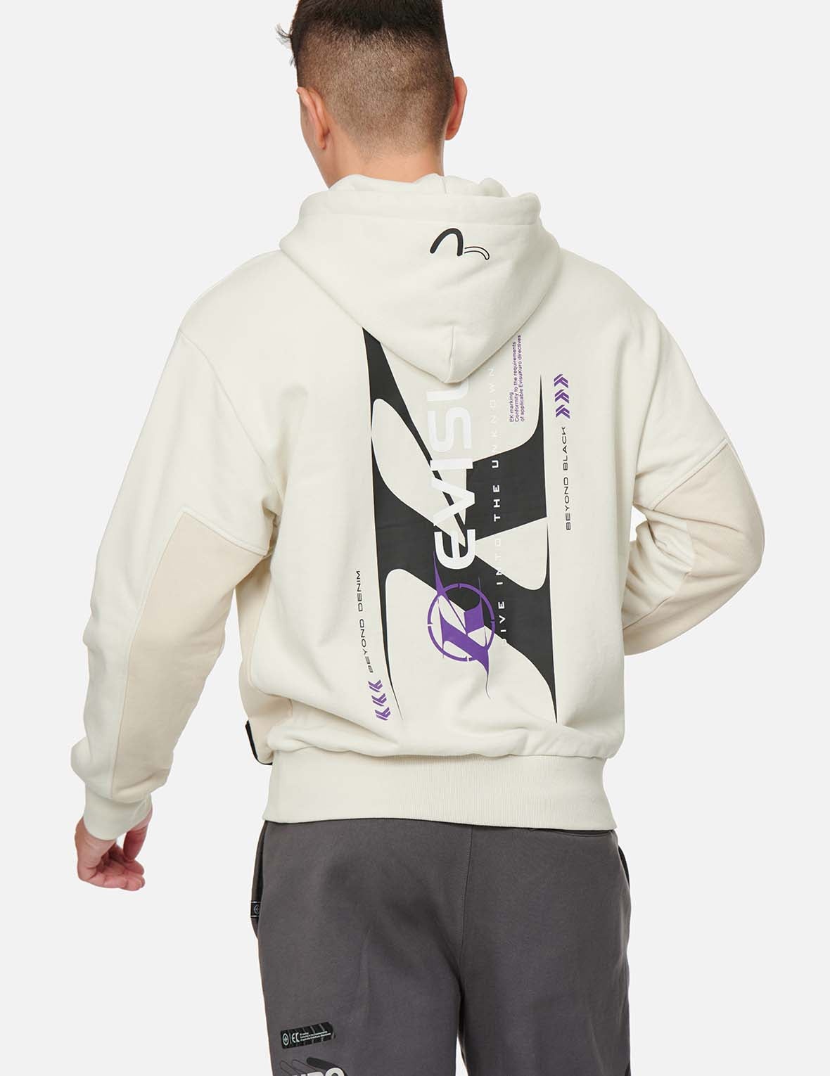 Color-Block Logo Print Hooded Sweatshirt - 3