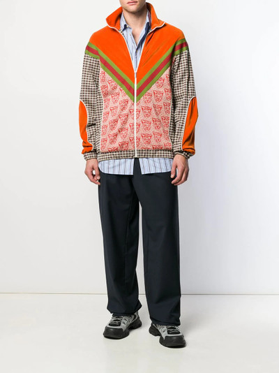 GUCCI multi-fabric zip-up jacket outlook