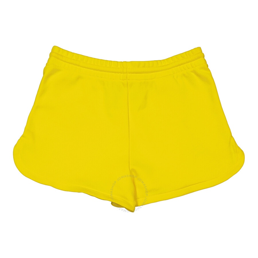 Moschino Ladies Yellow Logo-print Track Shorts - 2