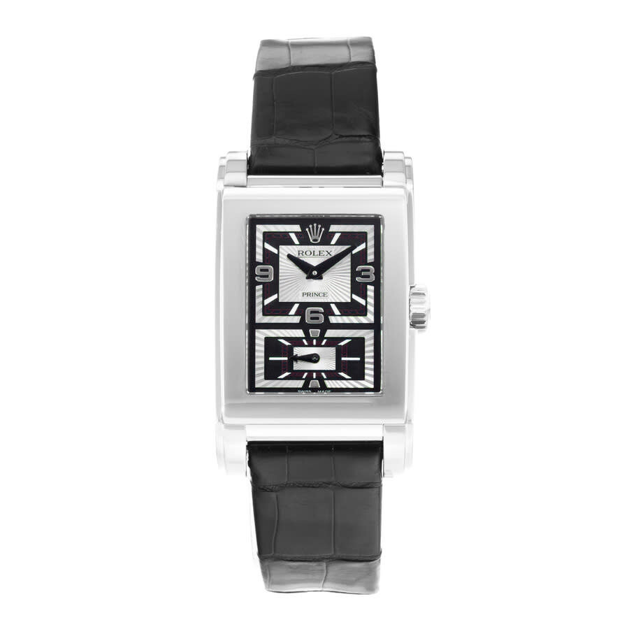 Pre-owned Rolex Cellini Prince Hand Wind Black Dial Men's Watch 5443 - 2