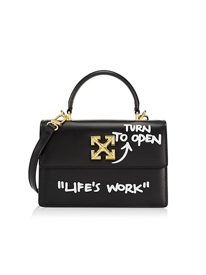 Jitney Leather Graphic Top-Handle Bag 1