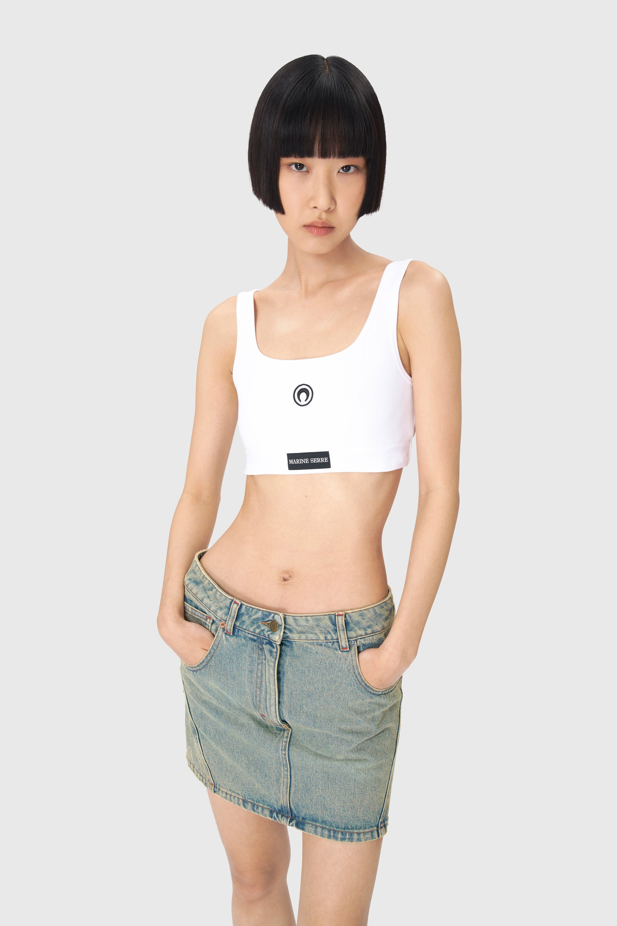 Moon Laser Denim Mini Skirt - 2