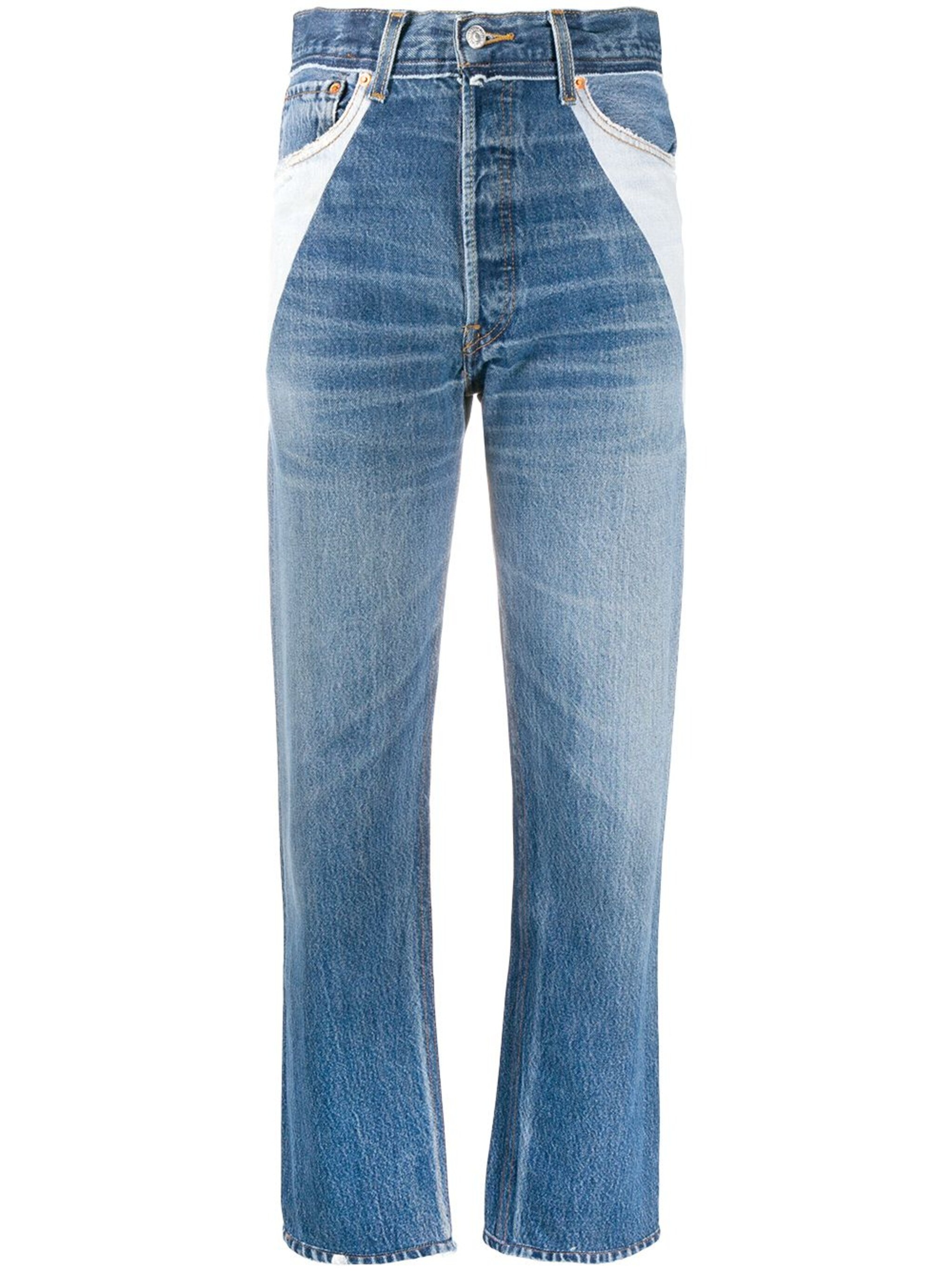 panelled straight leg jeans - 1