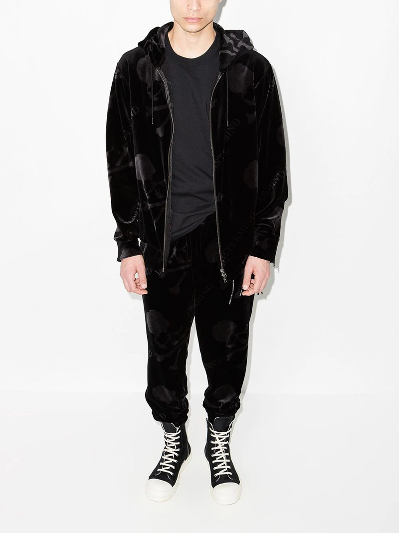 skull-print velvet track jacket 5