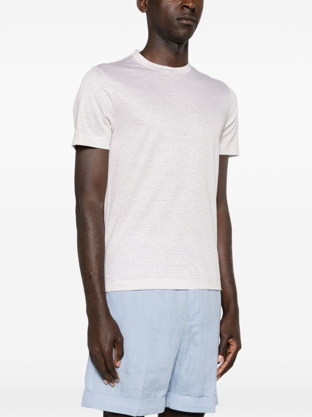 striped crew-neck T-shirt - 3