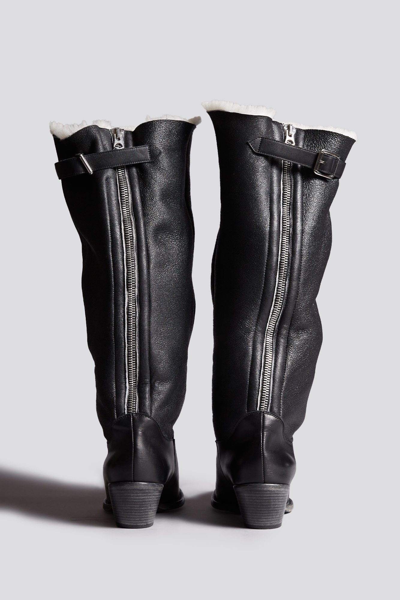 SLOUCH COWBOY BOOT - BLACK SHERPA -R13 - 4