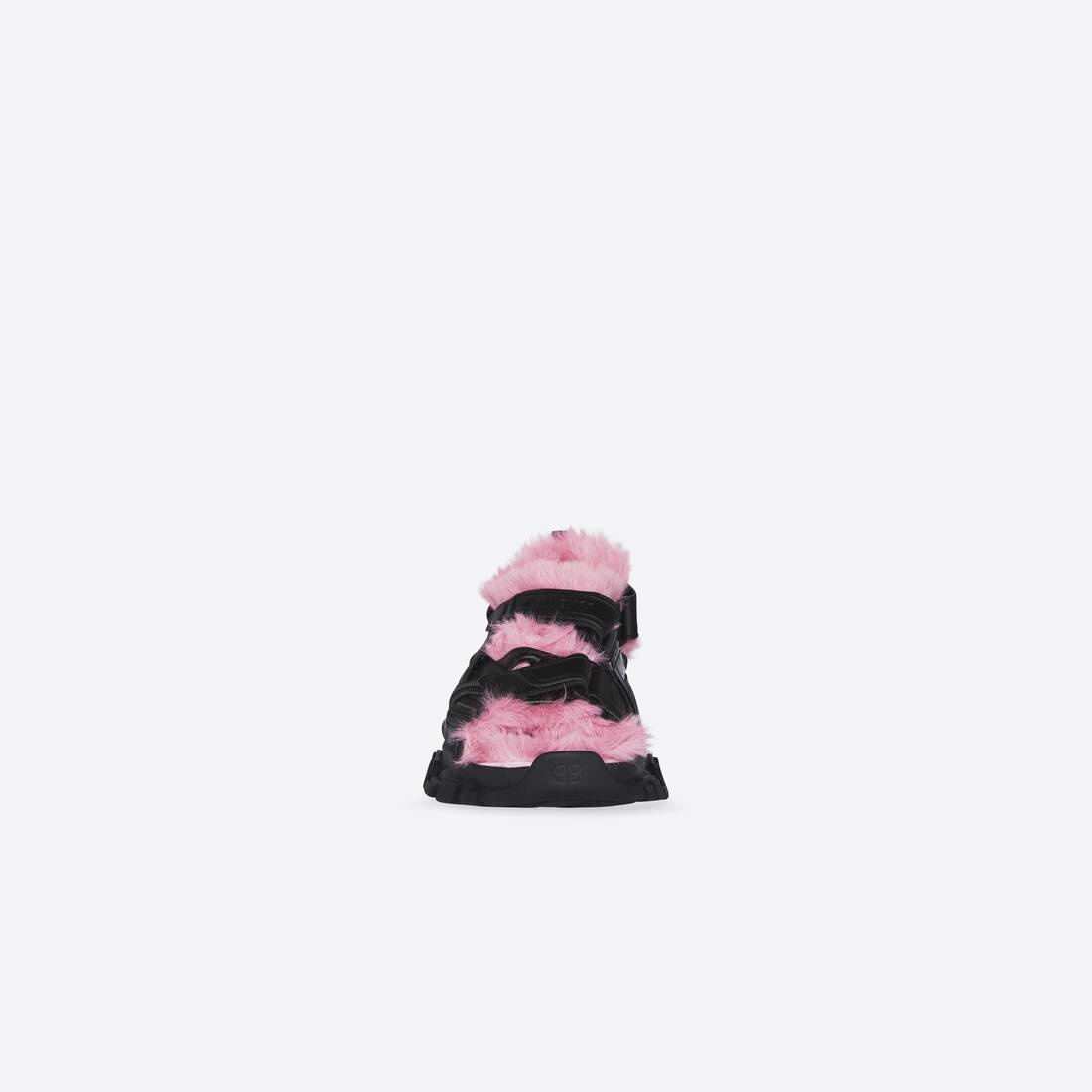 Women's Track Sandal Fake Fur in Black - 3