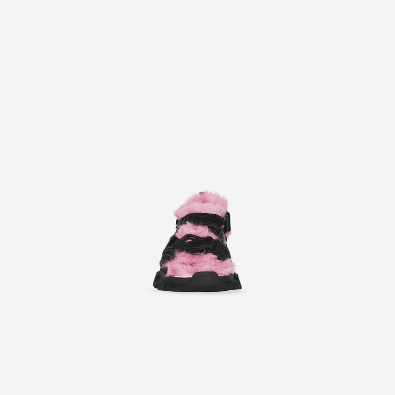 Women's Track Sandal Fake Fur in Black 3