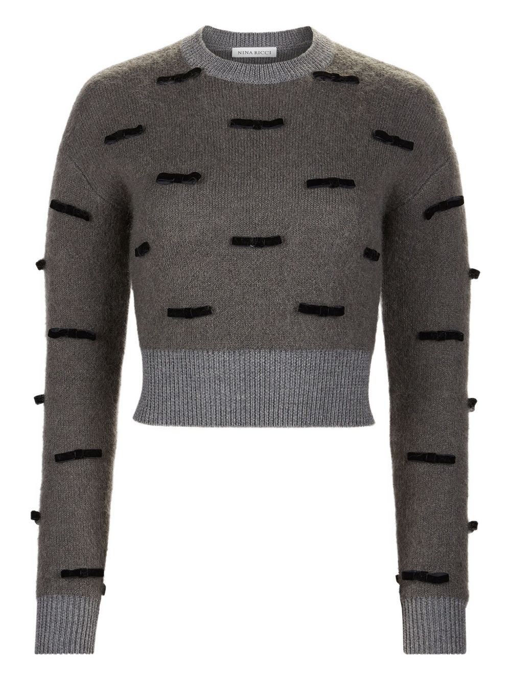 bow-embellished mohair sweater - 1