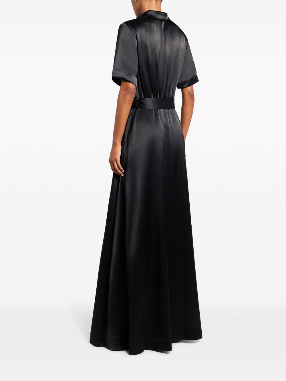 Millie satin-finish maxi shirtdress - 4