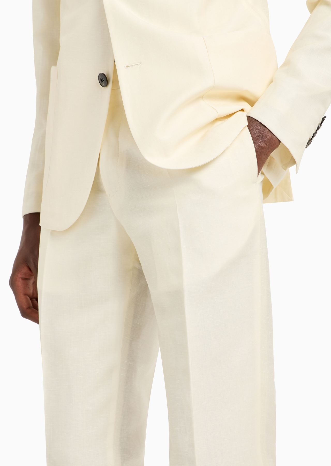 Single-breasted suit in an ultra-light tropical virgin wool and linen-blend fabric - 6