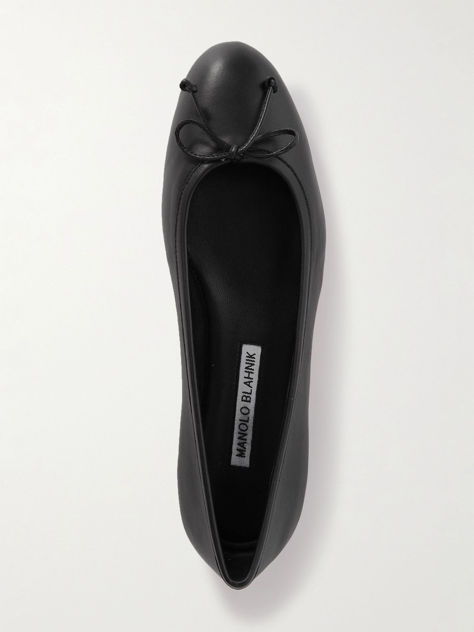 Veralli bow-detailed leather ballet flats Black - 5