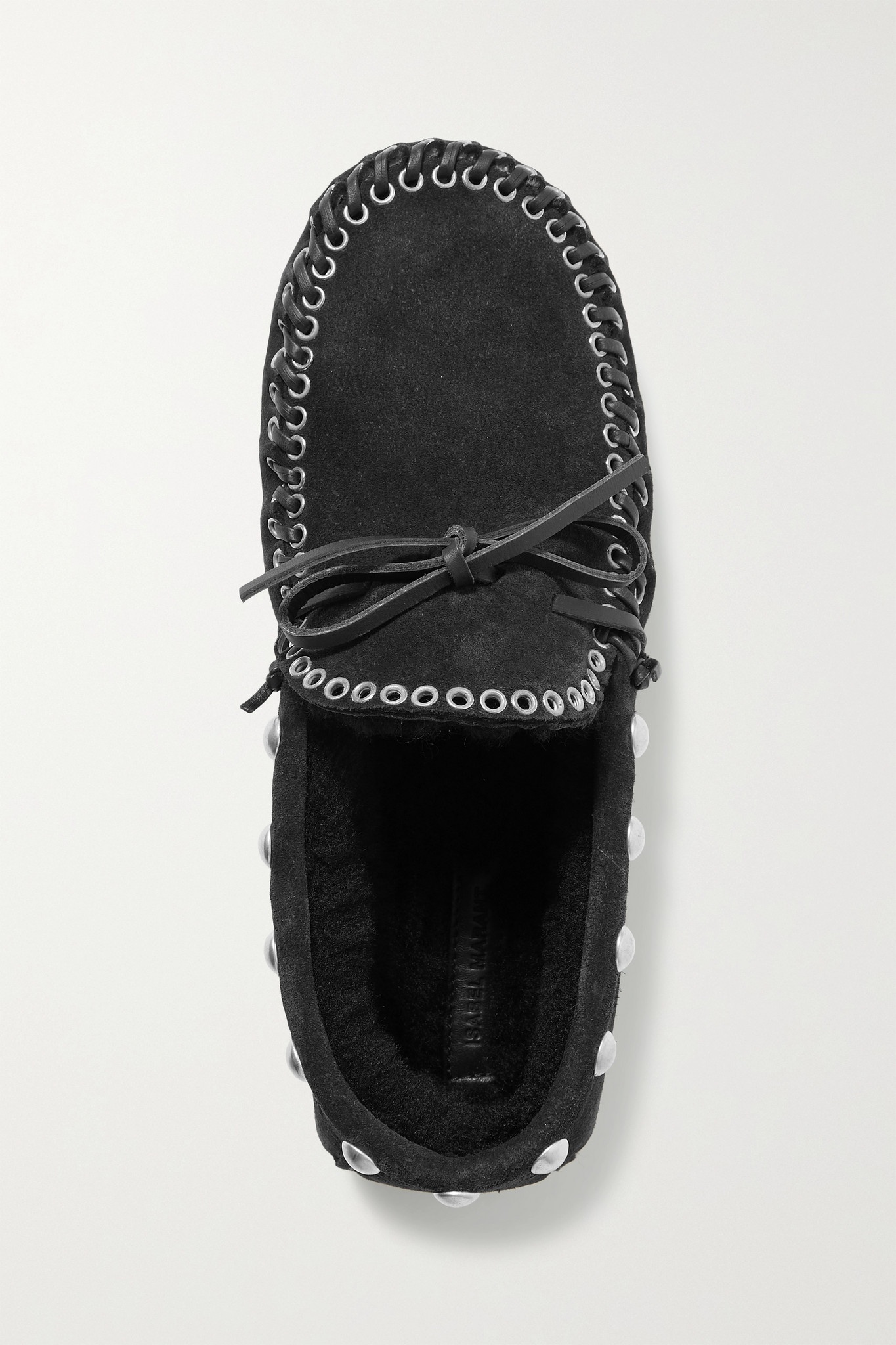 Faomee studded shearling-lined suede loafers - 5