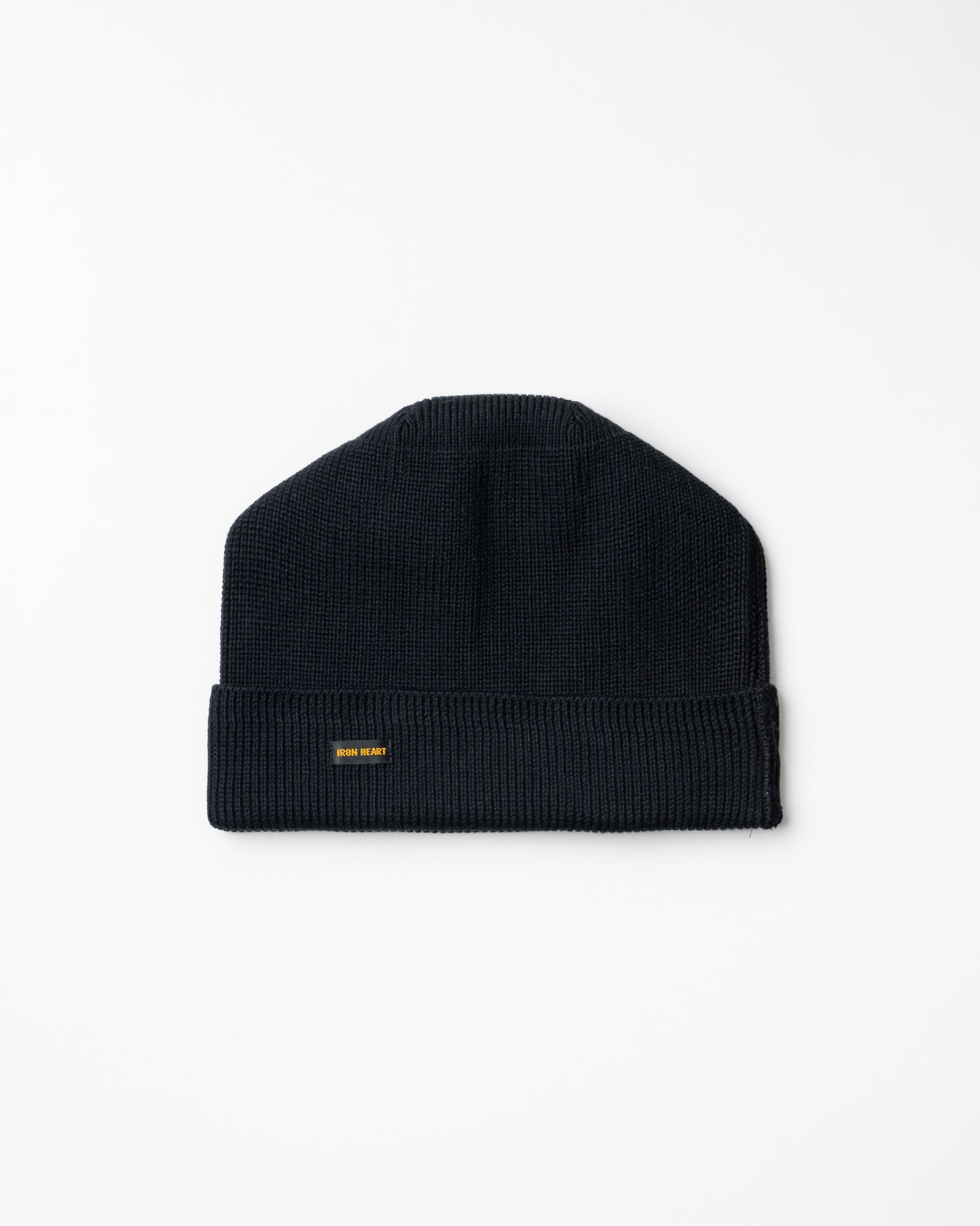 IHG-081-BLK 100% Cotton Ribbed Beanie - Black - 1