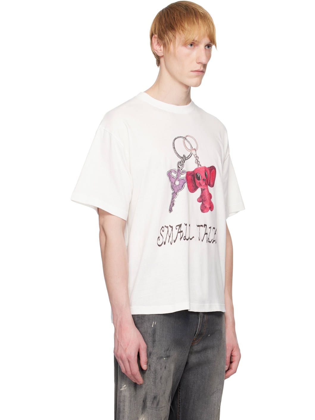 White Keychain Print S/S T-shirt - 2