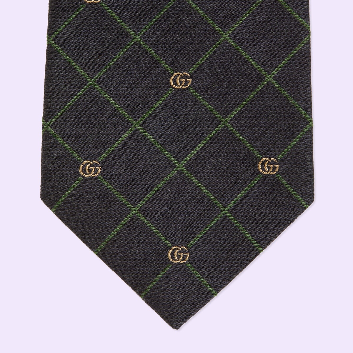 Double G and check silk jacquard tie - 4