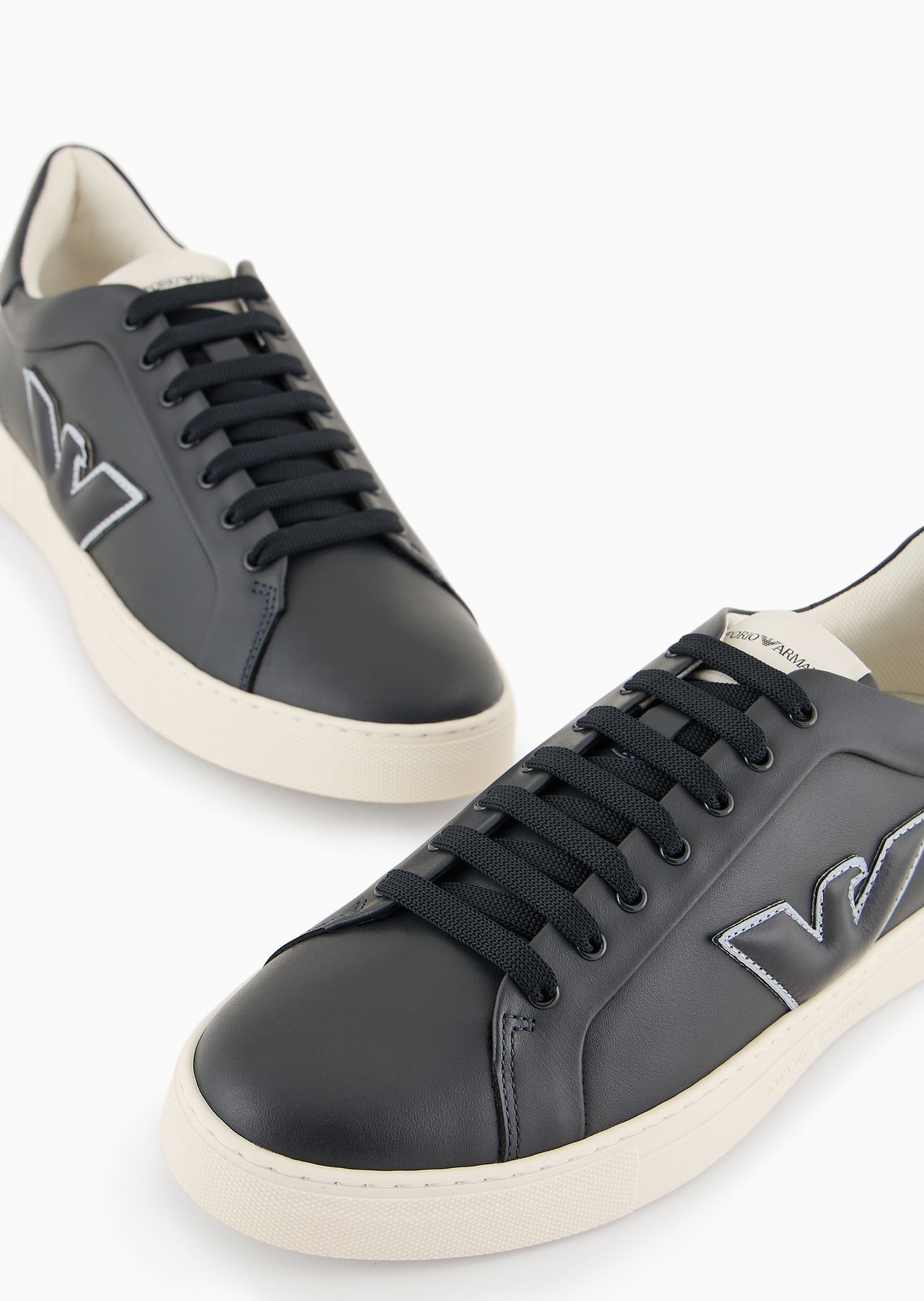 Leather sneakers with eagle patch - 9