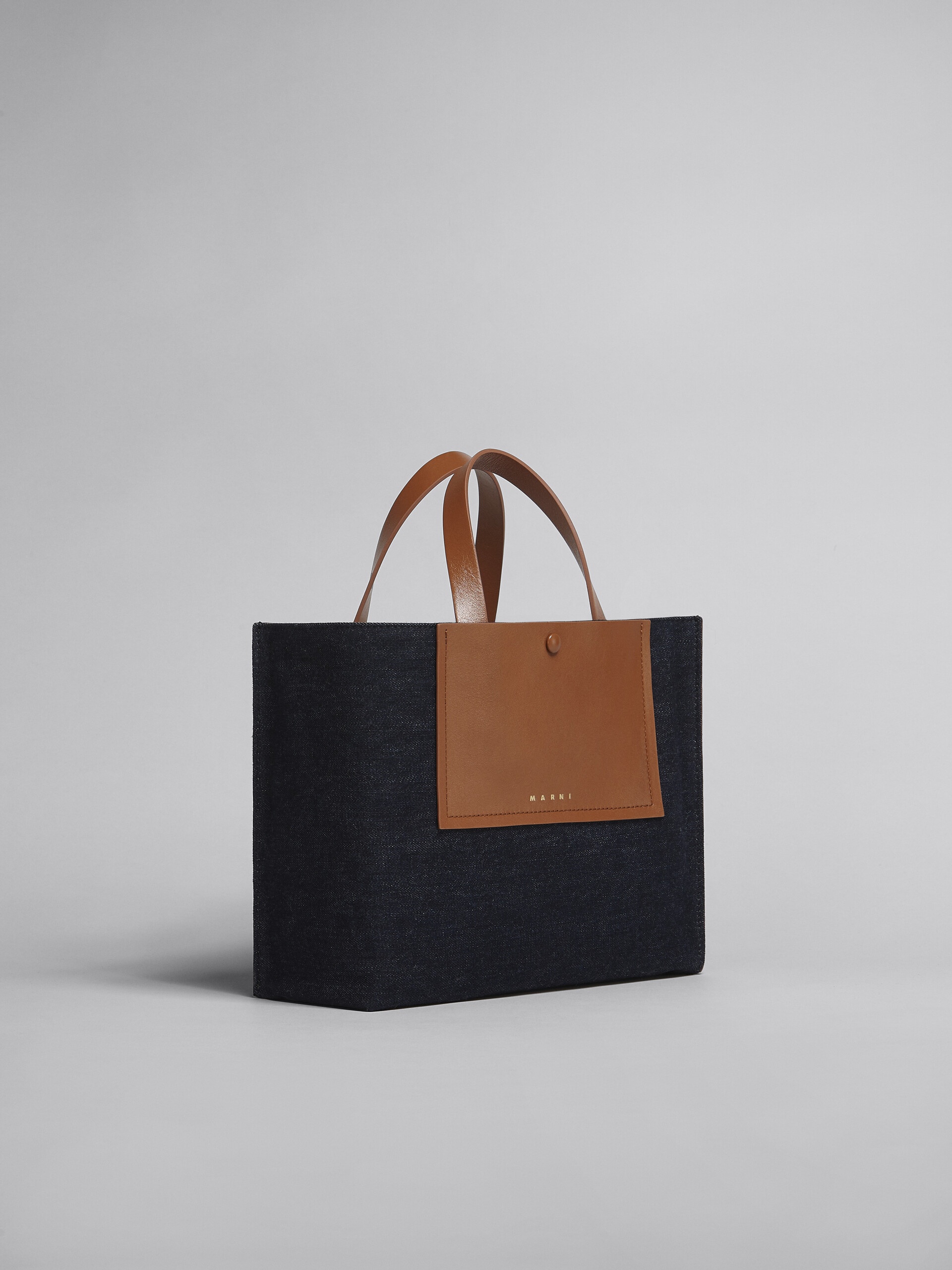 MUSEO SOFT SMALL BAG IN DENIM AND LEATHER - 6