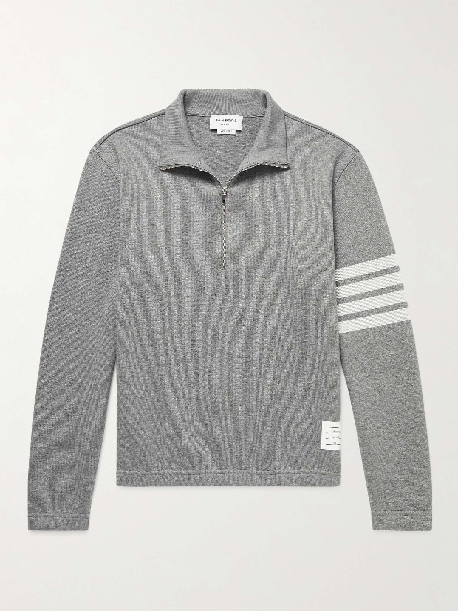 Striped Cotton Half-Zip Sweatshirt - 1