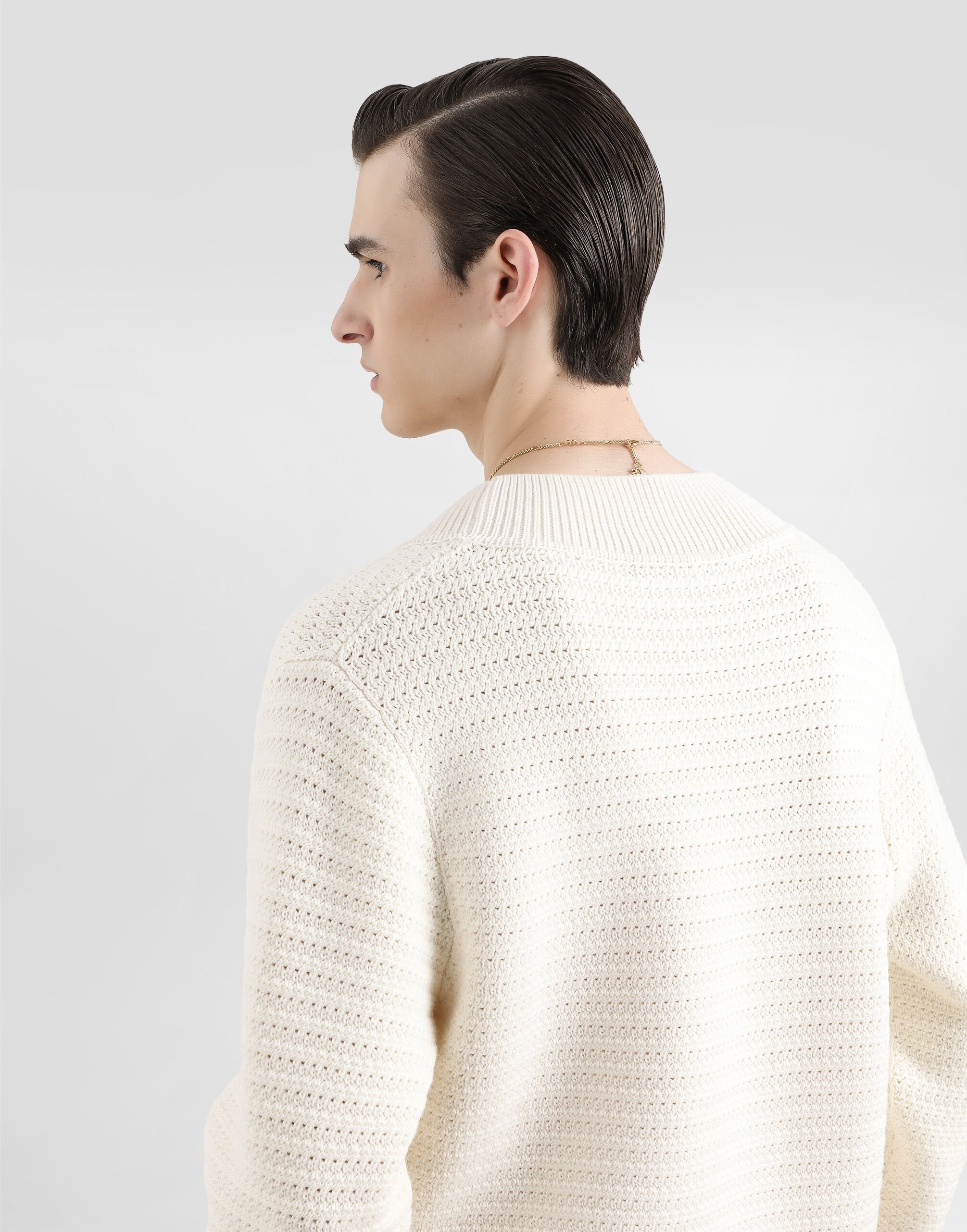 Wool V-neck sweater with DG embroidery - 5