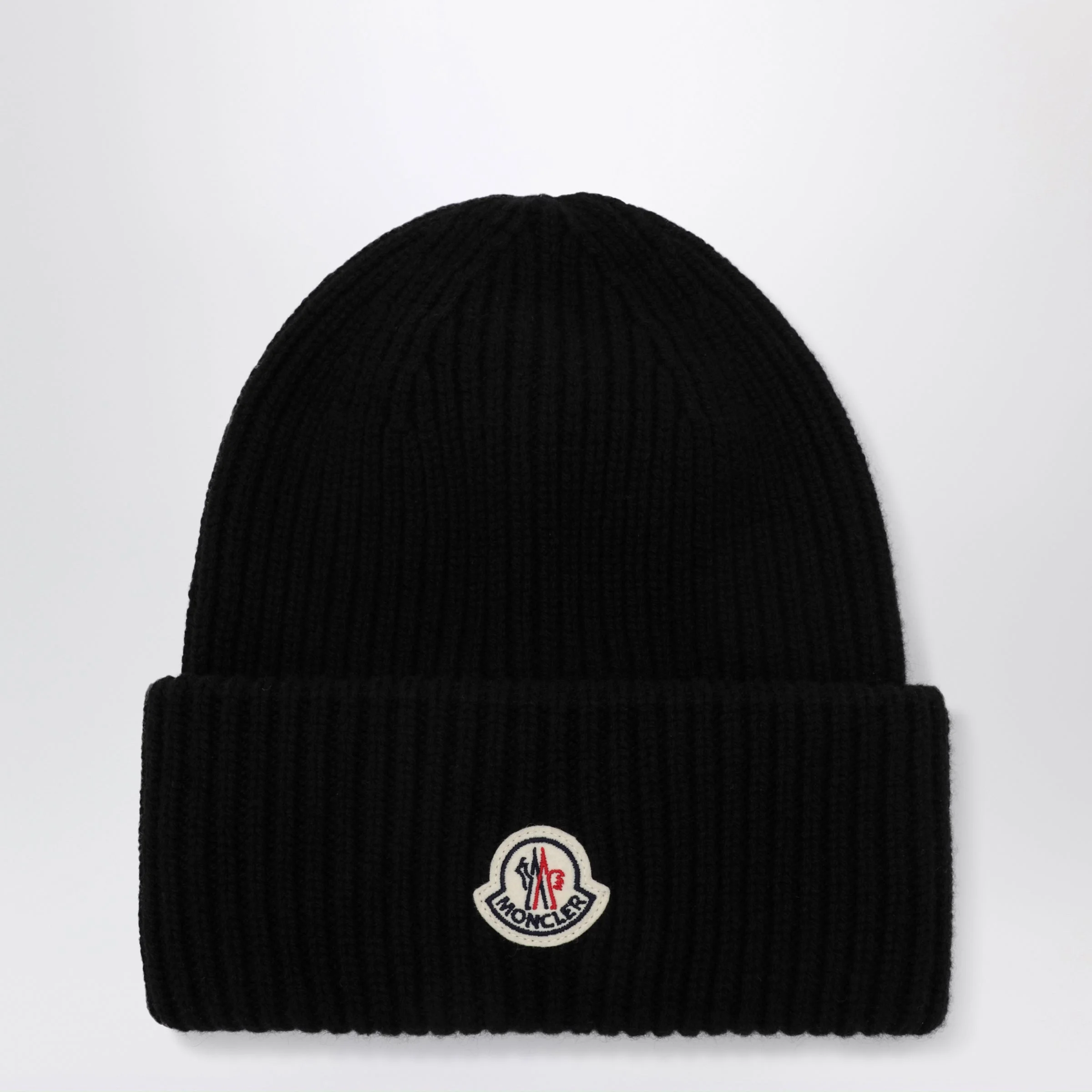 Black beanie in wool and cashmere - 1