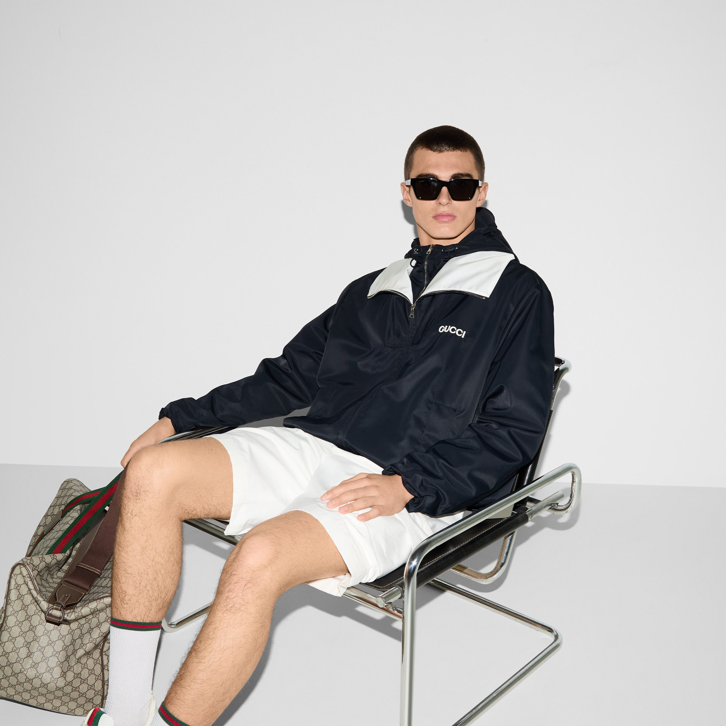 Nylon twill jacket with patch - 6