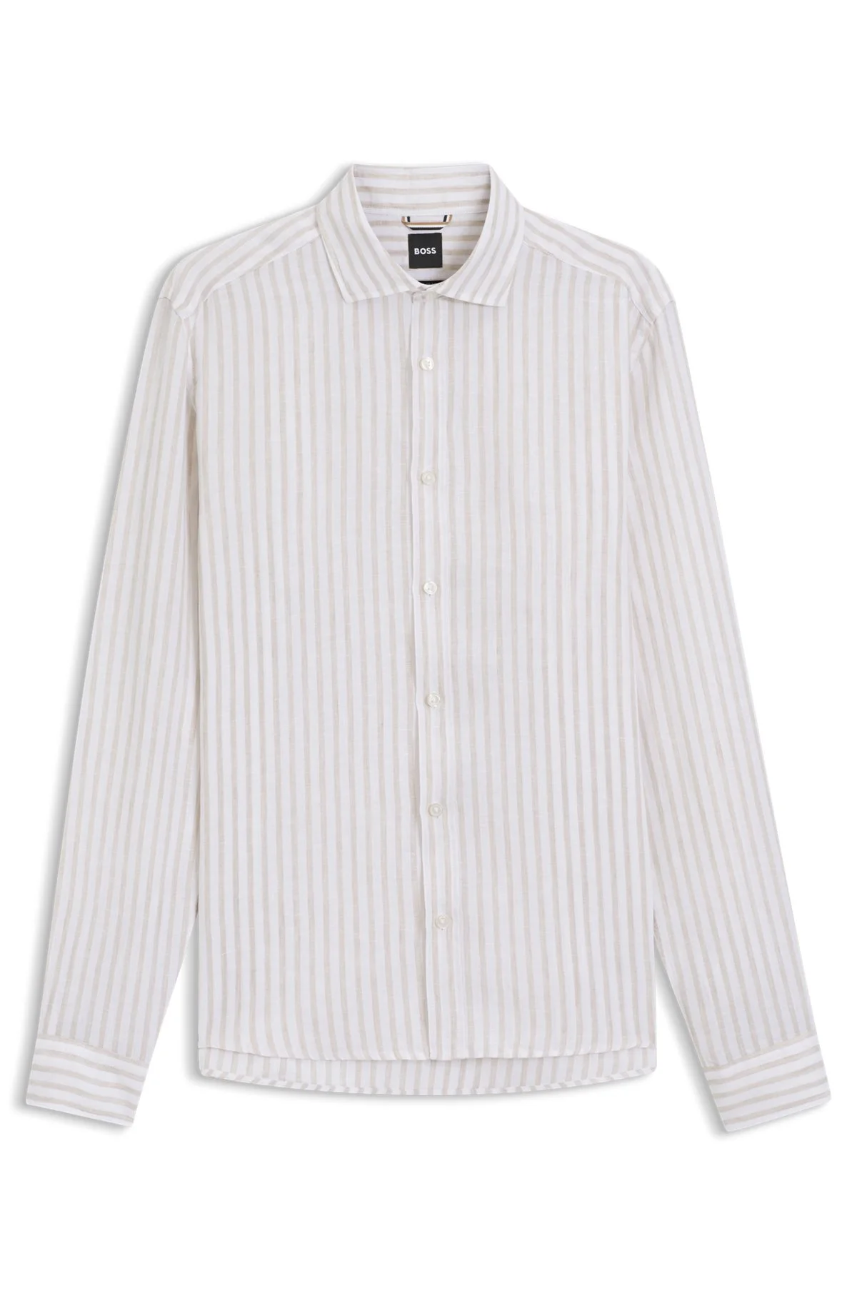 REGULAR-FIT SHIRT IN STRIPED LINEN - 1