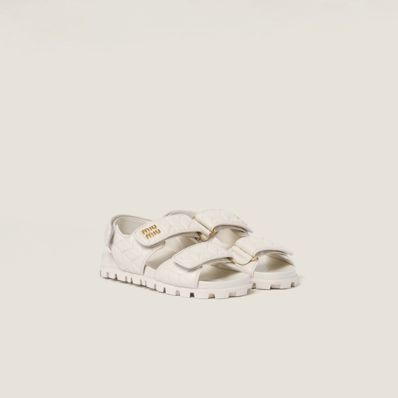 Sporty matelassé nappa leather sandals 1