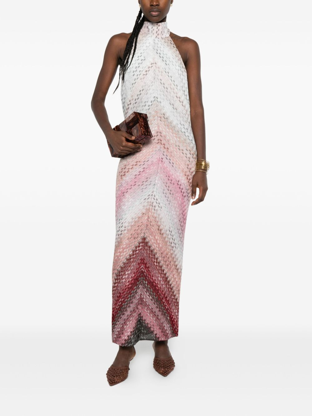 chevron highneck maxi dress - 2